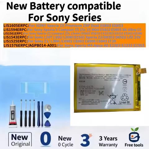 New Battery compatible For SONY Xperia Z5/Xperia X/ Xperia Z3/Sony L50T/ Xperia Z2/Sony Z1/Xperia M4