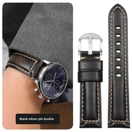 Suitable for Fossil Leather Watch Band Male Fs5061/5237 Brown Vintage Oil Wax Leather Belt 22mm