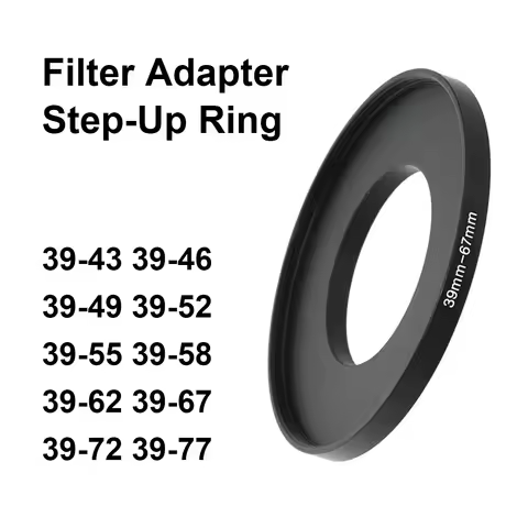 Camera lens Filter Adapter Ring Step Up Ring Metal for 39mm lens - 40.5 42 43 46 49 52 55 58 62 67 7