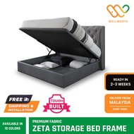 ZETA Pretty Tough Storage Bed Frame, Sizes (King, Queen, Super Single, Single)