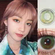 【ready stock & give gifts】2pcs  Colorful  Contact lens Yearly use green  degrees0.00-8.00 diameter14