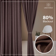 【 LANGSIR RAYA 𝟐𝟎𝟐𝟒 】Ready Made Curtain !!! Siap Jahit Langsir Warna DARK BROWN Linen Cotton 80% Blackout Kain Tebal Curtain - (Free Hook/Free Ring) #Sliding Door #Window Panel #Pintu Bilik