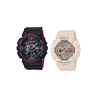 [Casio] Waterproof Couple Watch G-SHOCK Baby-G G-Shock Beige Men Women Ana-Digi Black×Red Pink Beige GA-110HR-1ABA-110CP-4A Watch