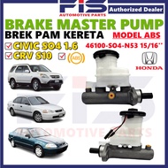 FIS Car Cylinder Brake Master Pump Assy Honda CRV S10 Civic SO4 1.6 Servo Booster Brek Pam Kereta