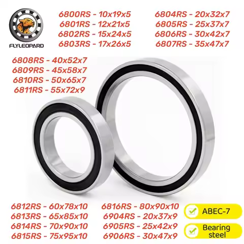 1Pcs 6812RS 60x78x10mm Bearing ABEC-7 Deep Groove Ball Bearing 6800 6801 6802 6803 6804 6805 6806 68