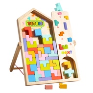 เกมต่อบล็อก Tetris ของเล่นเสริมพัฒนา Tetris Game Tetris Block Puzzle ปริศนารัสเซีย จิ๊กซอว์ไม้ ปริศน