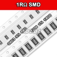 10~100PCS 1RΩ SMD resistance accuracy5%/1% 1R0/1R00/01Y  0603 0805 1206