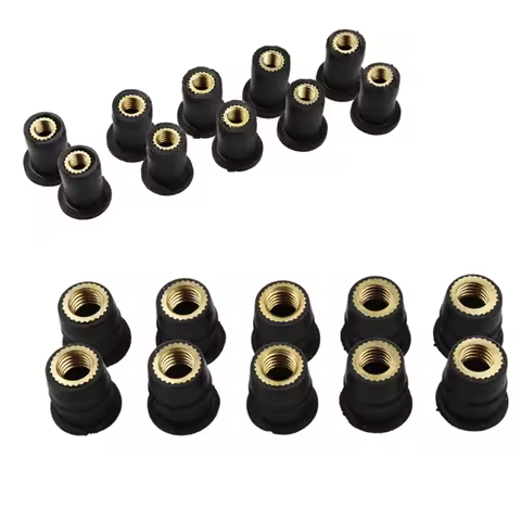10PCS Well Nut M5 5mm M4 M6 Metric Rubber Motorcycle Windshield Rubber Rivet Nuts Bolts For Honda Fo