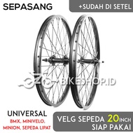 HITAM Wheelset Bicycle Rims Uk 20" A Pair Of Black Alloy Front Rear Rims Wheels Ready To Be Finished | High Quality