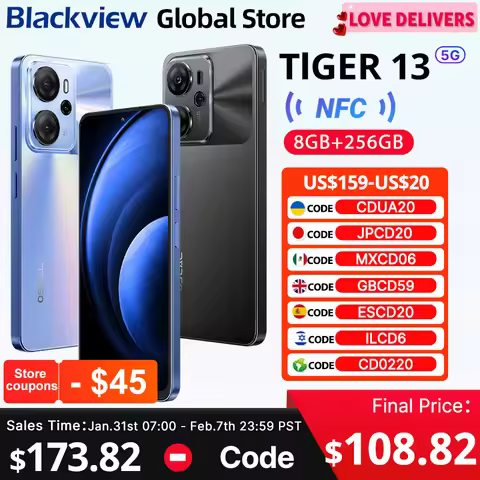 Blackview Oscal Tiger 13 5G Smartphone 6.67 inch 90Hz IPS Display Unisoc T760 NFC 5000mAh 8GB 256GB 