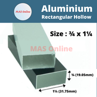 3/4 x 1 1/4 Aluminium Hollow Rectangular Hollow / Bar Berongga Aluminium 长方通 -2ft/ 4ft/ 6ft/ 8ft MAS