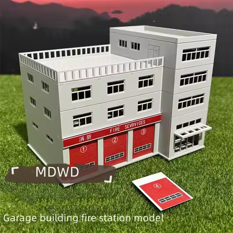 N Scale 1/150/100/87/72/64/50 Assembly Simulation Building Model Garage Fire Station Layout Diorama