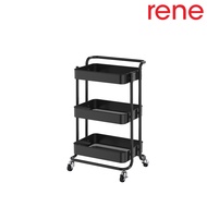 Rene Household 3 Tier Portable Kitchen Trolley Storage