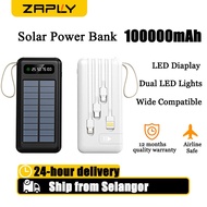 100000mAh Original solar powerbank Outdoor Solar Energy External Battery Comes with four data cables