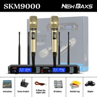 NEW BAXS SKM9000 Mikrofon Nirkabel Satu untuk Dua 2 Mikrofon Genggam UHF True Diversity 4 Antena Jar