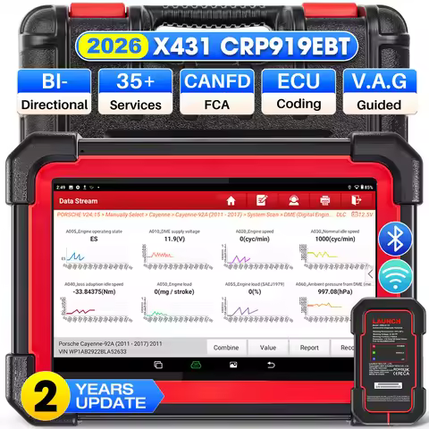 2026 LAUNCH X431 CRP919E BT Car Diagnostic Tools CAN FD DOIP ALL Systems ECU Coding Active Test 35 R