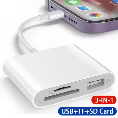 3 In 1 SD TF Card Reader For Apple iPhone 14 12 13 11 Pro Max XR XS USB C Camera Converter For iPad 