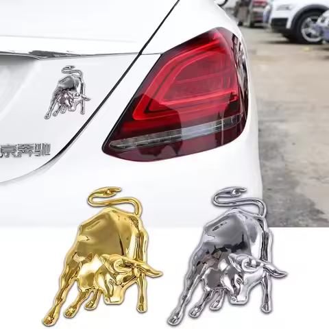 Universal Metal Stainless Animal Car Accessories Badge Fight Bull Fly Horse Emblem 3D Sticker Decora