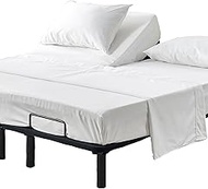 Kingnex Split Top King Sheets Sets for Adjustable Bed Soft Brushed Microfiber 4 Pieces Include 1 32-