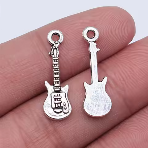 WYSIWYG 20pcs 24x7mm 3 Colors Guitar Charms Pendant For Jewelry Making DIY Jewelry Findings