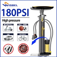 High Pressure Bicycle Pump With Gauge 180 PSI Air Pump for Bike/Motorcycle/MTB/Car Pam Basikal Pam T