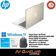 HP Laptop 14-EP0135TU Gold (Intel Core I3 N305, 8GB Ram, 512GB SSD, Intel UHD Graphic, 14" FHD, Win11, OPI)(BRAND NEW)