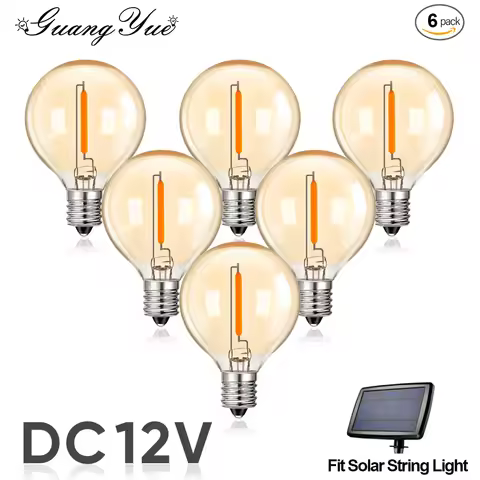 Vintage Edison G40 E12 Led Bulb Solar DC 12V 1W Replaceable Off-Grid Solar Battery Systems RVs Marin