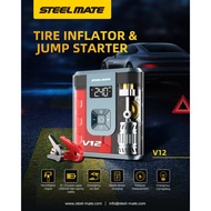 Steelmate 4 IN 1 Tire Inflator / Jump Starter / Portable Power bank & Emergency Light V12SE with 5 I