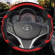 Microfiber Leather Car Steering Wheel Cover For Toyota Yaris Vios 2014 2015 2016 2017 2018 Auto Acce