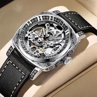 Automatic Mechanical Watch ♞Carved Watch Men's Automatic Hollow Mechanical Watch Luminous Waterproof Trendy Men's Watch