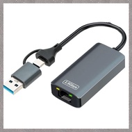 [M G L O] USB 3.0/Type-C to RJ45 2.5G Ethernet Adapter 2500Mbps LAN Converter Hub for Win7/8/10 for 