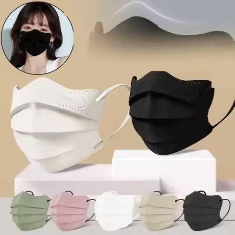 50pcs 3layer Anti-dust Mask Butterfly Shaped Design Mask Adult Face Mask Women Female Protective Dis