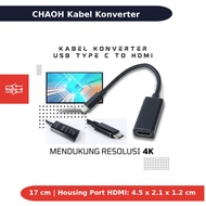 CHAOH USB Type C to HDMI 4K MM142 17cm Black Converter Cable
