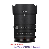 Camera Sticker For Viltrox AF 35mm F1.8 II Z EVO Decal Skin Vinyl Wrap Protective Film Coat AF35 35 