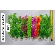 Aquatic Plastic Plant 10inch 10units Set Aquarium Fish Ikan Akuatium Tumbuhan Akuatik Decoration Dek