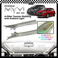 Perodua Myvi G3 2018 - 2025 Front A-Pillar Tweeter Refitting with Ambient Light 64 Colors Rainbow