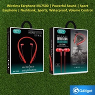 9D Surround Sound Bluetooth wireless earphone | ML7500 | Powerful Sound | Neckbank, Sports, Waterpro