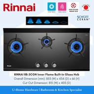 RINNAI RB-3CGN 3 Burners Inner Flame Schott Ceran Built-In Hob