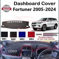 Toyota Fortuner 2005-2025 Car Dashboard Cover Anti Slip Kain / Leather Kualiti 1pcs Accessories Auto