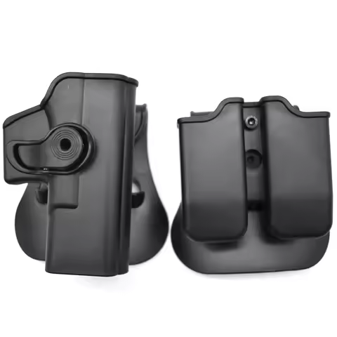 IMI Gun Holster Defense Retention Tactical Gun Holster for GL 17 gen 1- 4 9mm Double Magazine Pouch