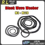 [RL] Black Wave Washer M3 - M118 O Ring Washers Bearing Spring Gasket Mn Steel Elastic Gaskets M4 M5