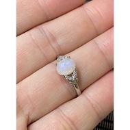 Natural Moonstone S925 Silver Strong Blue Light Living Ring