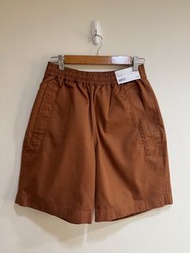 (全新) UNIQLO U / 輕便寬版短褲 棕色 黑色 XS號