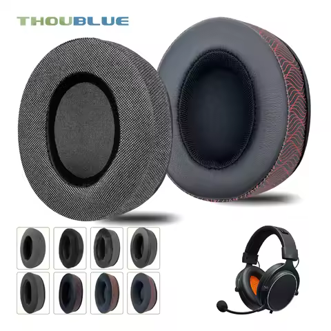 THOUBLUE Replacement Ear Pad for Fnatic React Headphone Earmuffs Ear Cushion Cover Headbeam