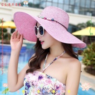 CLEVER Straw Hat, Foldable Breathable Fisherman's Hat,  UV Protection Casual Beach Hat