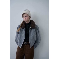 [umore.made] Coco ash denim jacket แจ็คเก็ตเดนิม คอปกเฟอร์ ด้านในบุขน ทรงสวย ยับยาก อุ่น กันลมได้ดีม