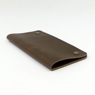 Muji\\ Porter\n กระเป๋าแฮนด์เมดไม่มีชื่อดั้งเดิมยาวสองชั้นกระเป๋าเงินหนัง Crazy Horse ย้อนยุคกระเป๋า