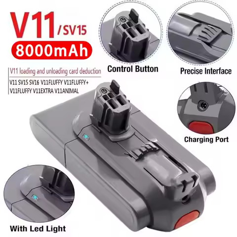 25.2V Replacement Battery for Dyson Battery V11/SV14/SV17/SV15 Cordless Fluffy Motorhead Stick Handh