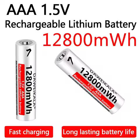 【Wholesale】AAA 12800mWh 1.5V rechargeable lithium battery | Mouse/game console/flashlight/fan univer