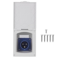 16A 220Vβ240V Waterproof Power Outlet External 3Pin Flush Female Socket Plug for RV Motorhome Traile